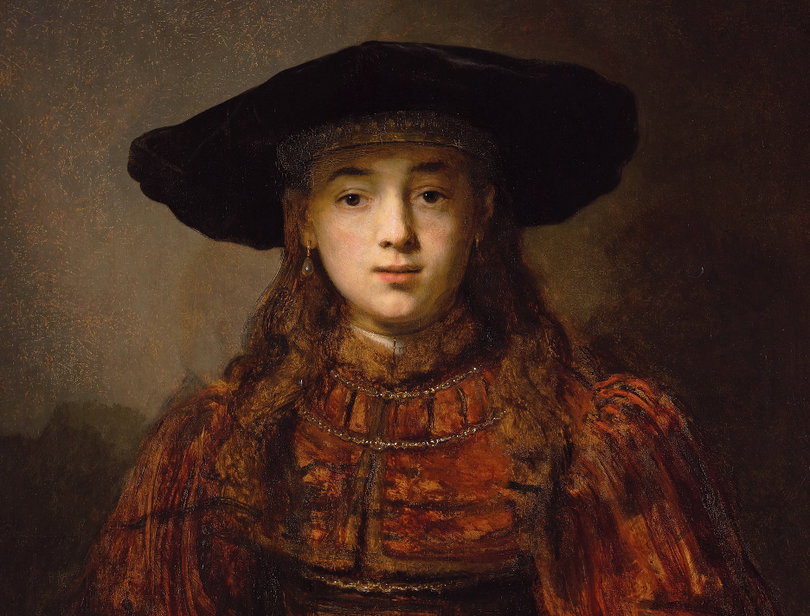 Rembrandt van Rijn, Dziewczyna w ramie obrazu